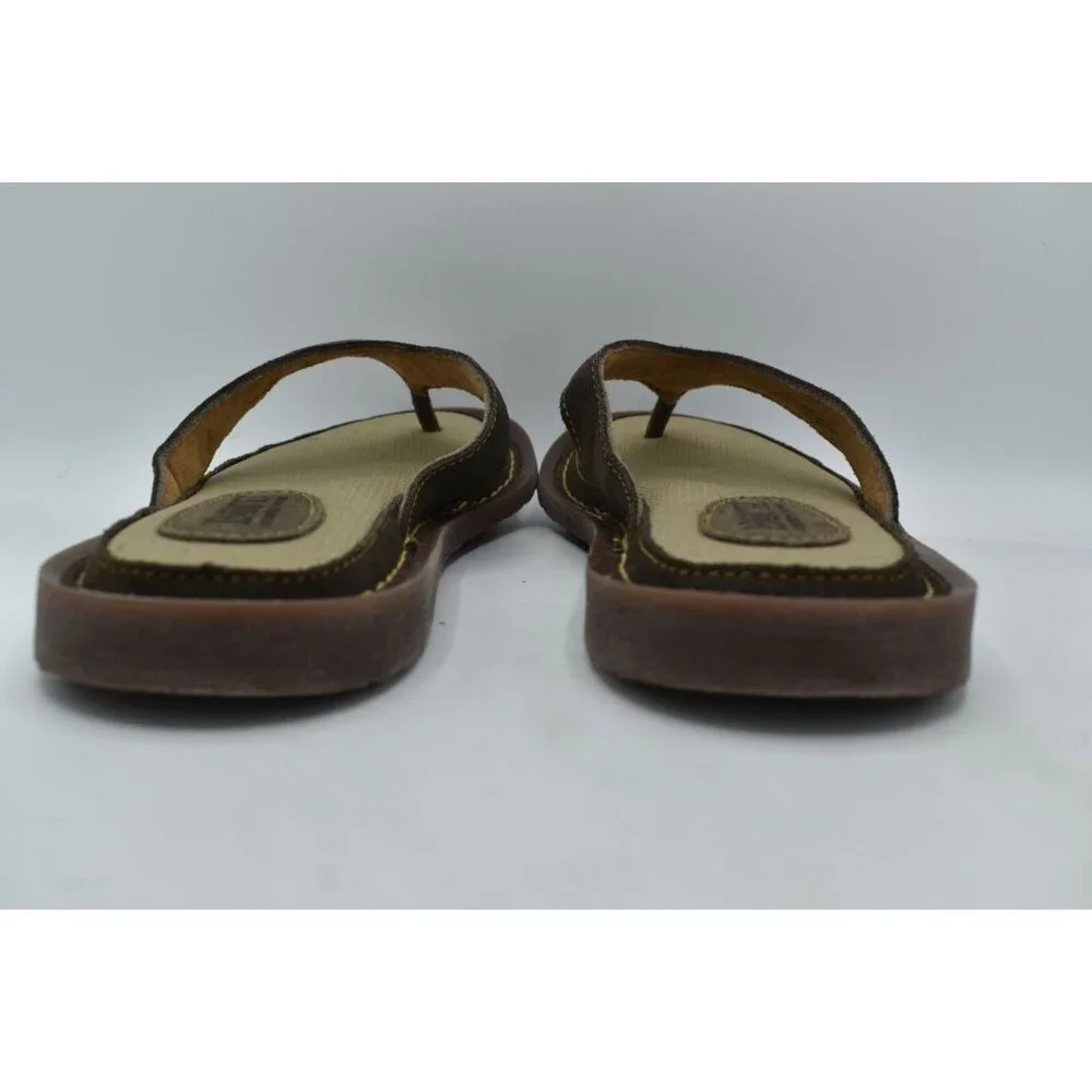 Born Men Size 13 Owen Dark Grey Distressed Leather Flip Flop Thong Sandals Shoes